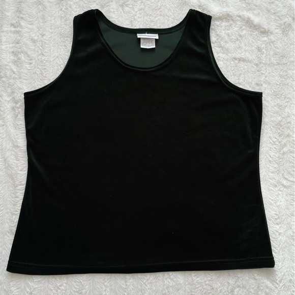 Gloria Vanderbilt Green Velvet Tank Top sz XL - Picture 2 of 8